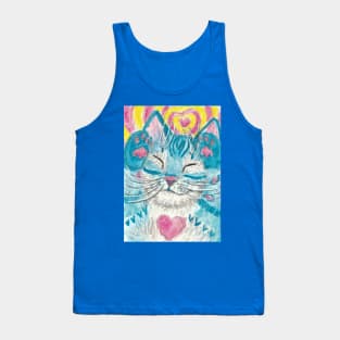Happy blue cat Tank Top